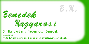 benedek magyarosi business card